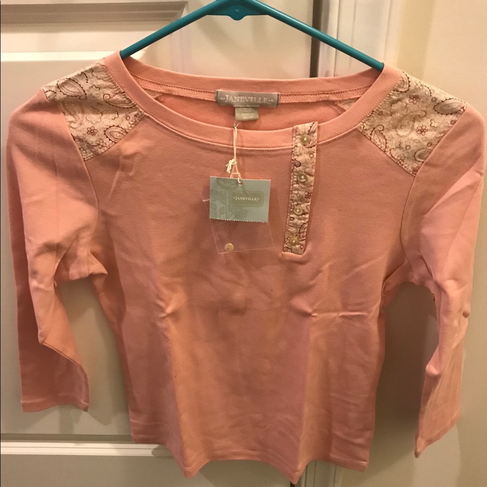 NWT Janesville Paisley Embellished Long Sleeve XS